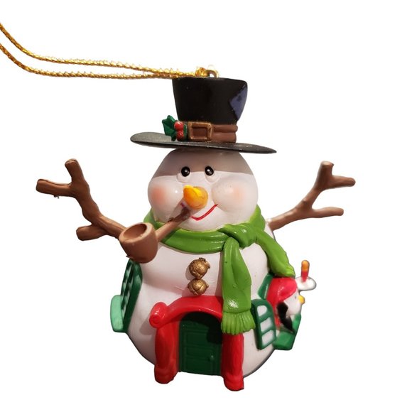 Traditions Collectible Snowman House with Penguin Gift Vintage Ornament - Picture 1 of 10